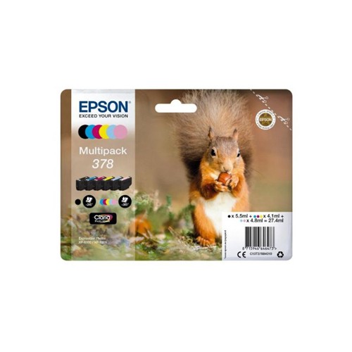 Pack Tinteiros Epson 378 6 Cores C13T37884010