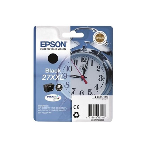 Tinteiro Epson 27XXL Preto C13T27914010 34,1ml 2200 Pág.