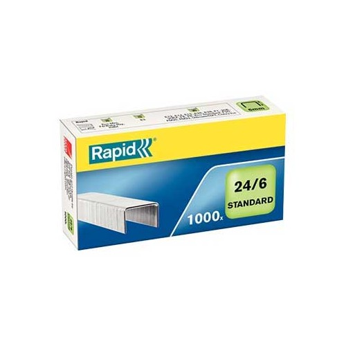 Agrafos 24 / 6 Rapid (2 / 20 Folhas) Cx1000 unidades - 5 caixas