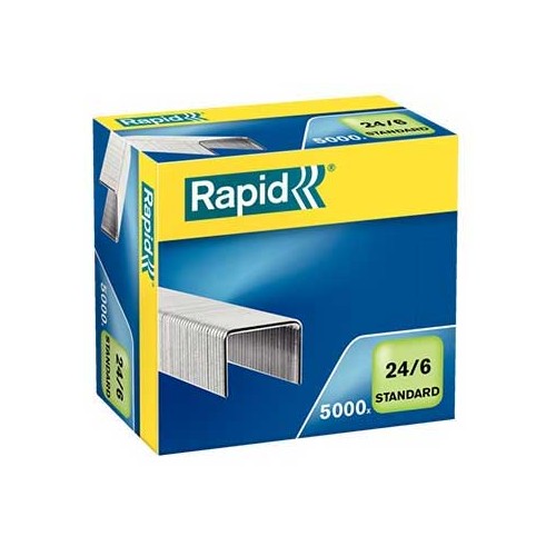 Agrafos 24 / 6 Rapid (2 / 20 Folhas) Cx5000 unidades - 2 caixas