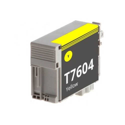 Tinteiro Compatível para Epson T7604 Amarelo C13T76044010 25,9ml