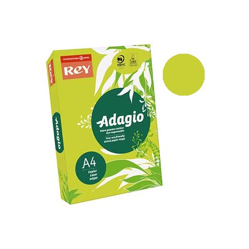 Papel Fotocopia Adagio Cd14 A4 80gr Verde Fluorescente 1x500