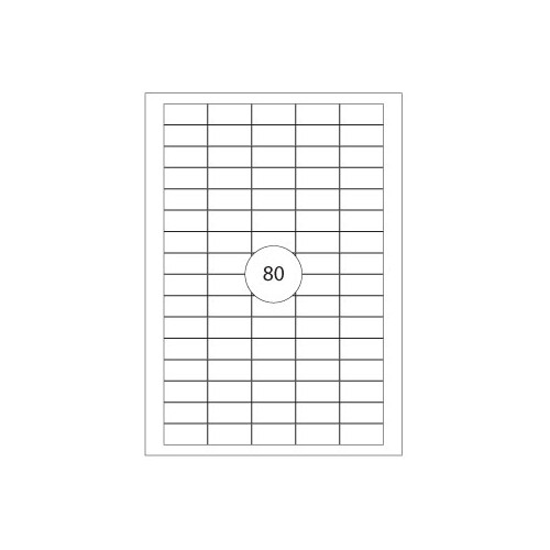 Etiquetas Removiveis 35,6x16,9mm 25 Folhas A4 2000un