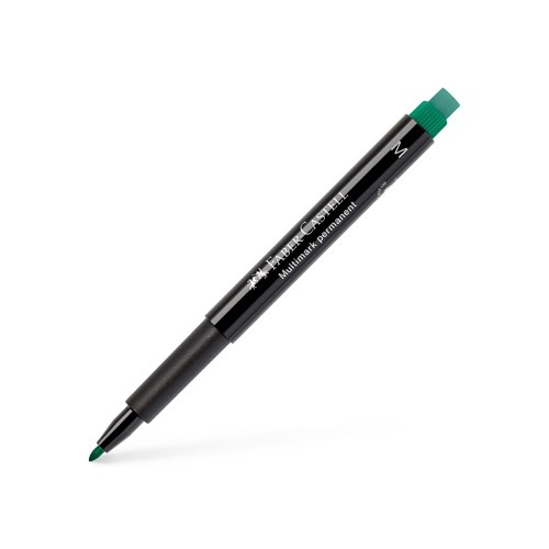 Marcador Permanente Medio 0,9mm Faber-Castell Verde - 2 unidades