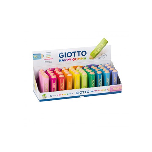 Borracha Giotto Happy Gomma Cores Clássicas - 40 unidades