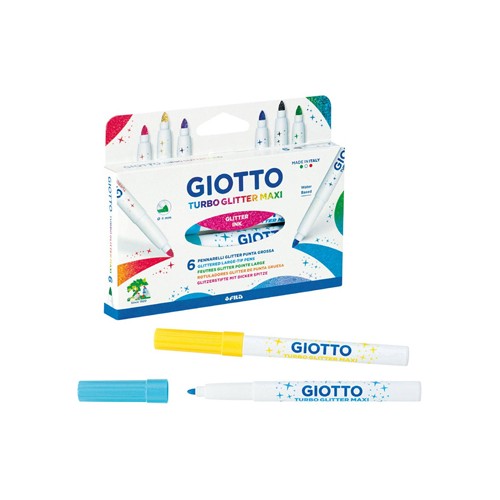 Marcador Feltro Giotto Turbo Maxi Glitter 6 Cores