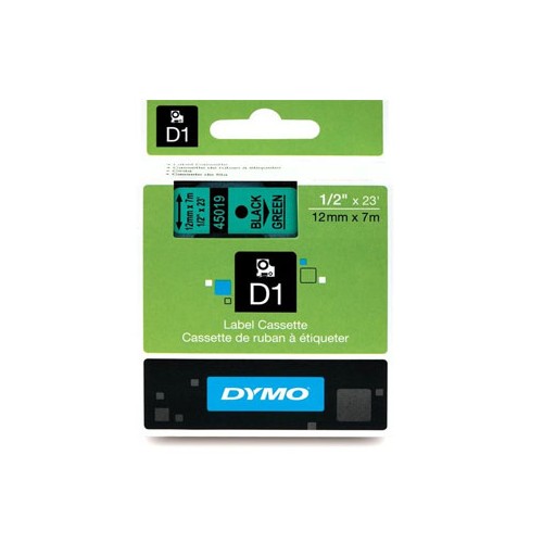 Fita Gravacao Dymo 12mmX7m Verde / Preto (45019)