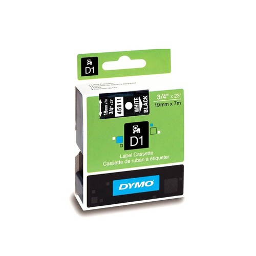 Fita Gravacao Dymo 19mmX7m Branco/ Preto (45811)