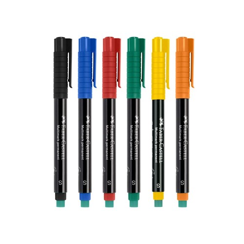 Marcador Permanente SuperFino 0,4mm Faber-Castell Blister 6C