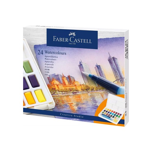 Aguarelas Faber Castell Goldfaber Cores Sortidas Cx 24