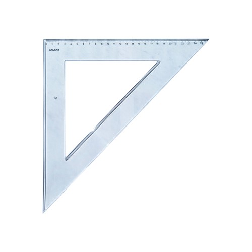 Esquadro Plastico Cristal SmartD 45º - 27cm