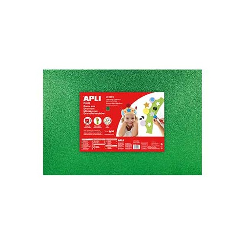 Placa de Cor Musgami 40x60cm 2mm com Purpurinas Verde 3Folhas