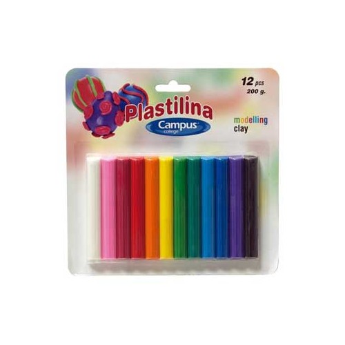 Plasticina Campus Conjunto Sortido 12 Cores 200gr - 2 packs