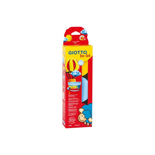 Pasta Modelar Giotto Be-Be Amarelo/ Azul/ Vermelho 3x100gr