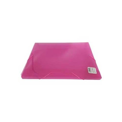 Porta Documentos Plast Transp A4 25mm com Elast. Rosa