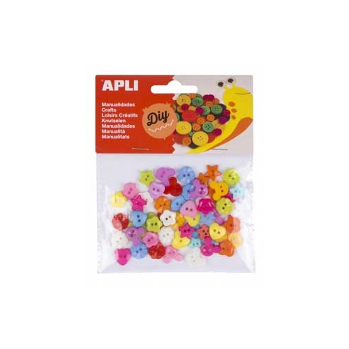 Botões Plásticos Apli Coloridos 12mm - 60 unidades