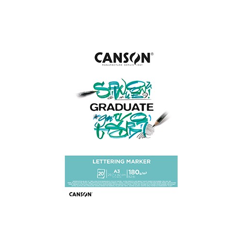 Bloco Canson Graduate Lettering Marker A3 180gr 20Fls