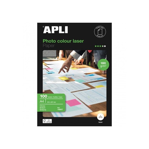 Papel 160gr fotografico brilhante Laser A4 100 Folhas