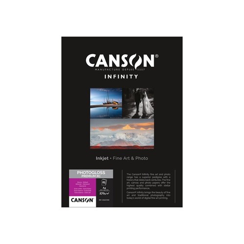 Papel 270gr Canson Infinity Photo Gloss Premium RC A4 25 Folhas