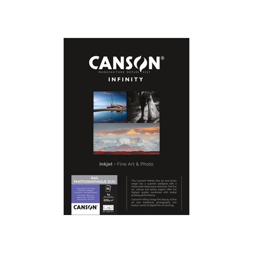 Papel Canson Infinity Rag Photograph Duo A4 100% 220gr 10 Folhas