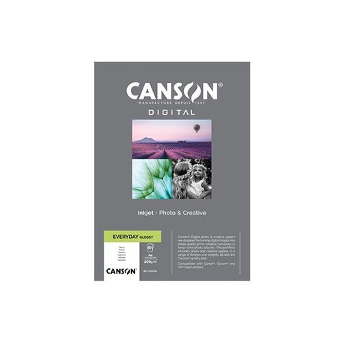 Papel 200gr Foto Canson Everyday Glossy A4 50 Folhas