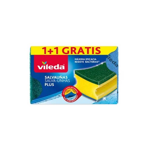 Esponja Salva Unhas Verde Antibactérias 1+1Grátis - 2 packs