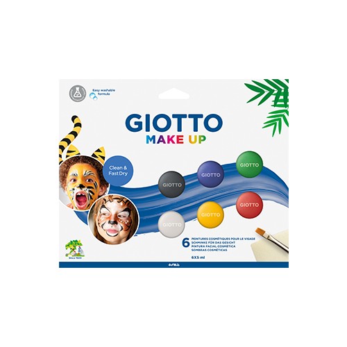 Pintura Facial Pincel Esponja Giotto Clássicas 6 Cores