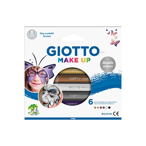 Lápis Facial Giotto Metalizadas 6 Cores