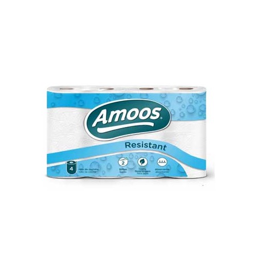 Rolo Toalhas Mão 008,6mx22cm 2Fls Amoos Picotado - 4 unidades (3 Packs)