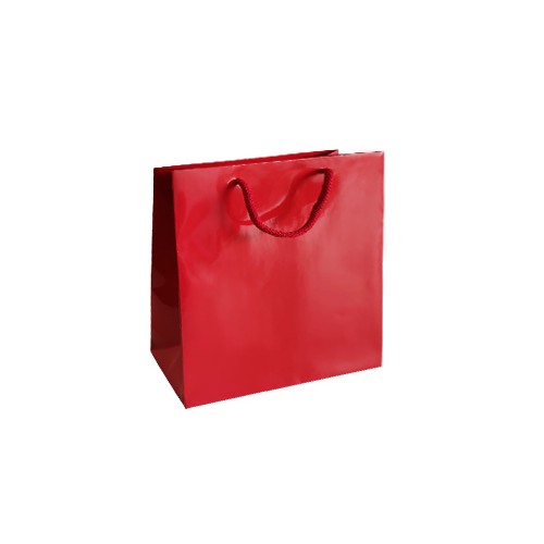 Saco Papel Couché Vermelho 200g 35x12x36cm com Asas Cordão - 1 unidades