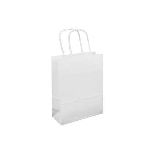 Saco 18x08x23cm Papel Branco com Asas 080g - 350 unidades