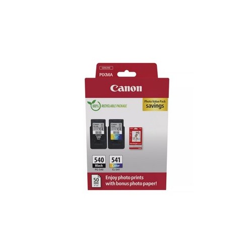 Pack Tinteiros Canon 540/ 541 Preto/ Cor + Papel 5225B013