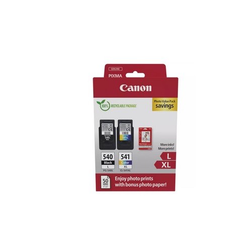 Pack Tinteiros Canon 540L/ 541XL Preto/ Cor + Papel 5224B012