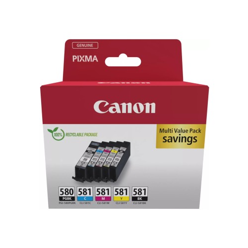 Pack Tinteiros Canon 580 / 581 4 Cores 2078C007