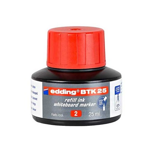 Recarga p / Marcador Quadros Brancos Edding BTK 25ml Vermelho