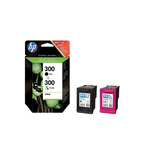 Pack Tinteiros HP 300 Preto/ Cor CN637EE 4ml/ 4ml