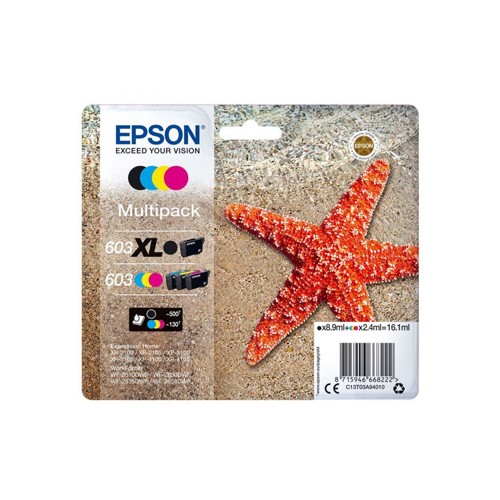 Pack Tinteiros Epson 603XL 4 Cores C13T03A64010