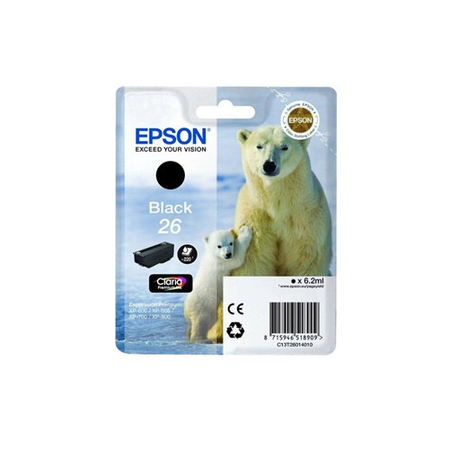 Tinteiro Epson 26 Preto C13T26014010 6,2ml