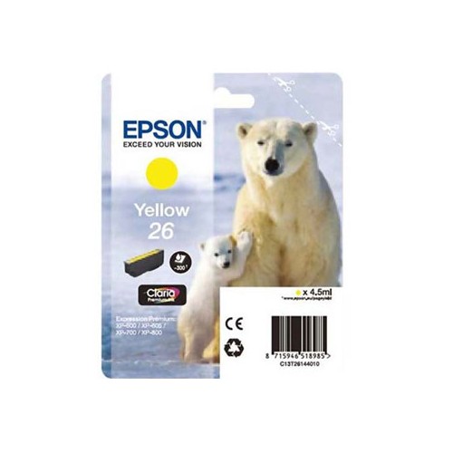 Tinteiro Epson 26 Amarelo C13T26144010 4,5ml