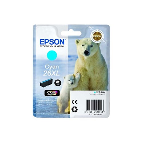 Tinteiro Epson 26XL Azul C13T26324010 9,7ml