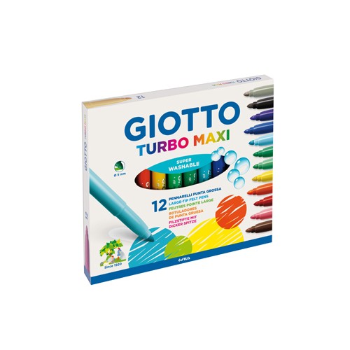 Marcador Feltro Giotto Turbo Maxi 12 Cores