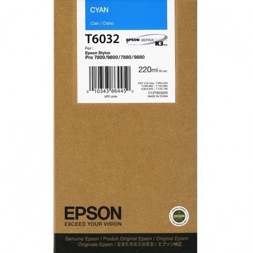 Tinteiro Epson T6032 Azul C13T603200 220ml