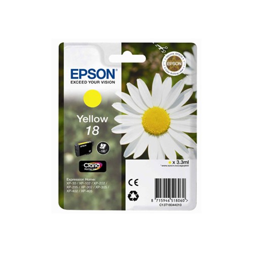 Tinteiro Epson 18 Amarelo C13T18044010 3,3ml