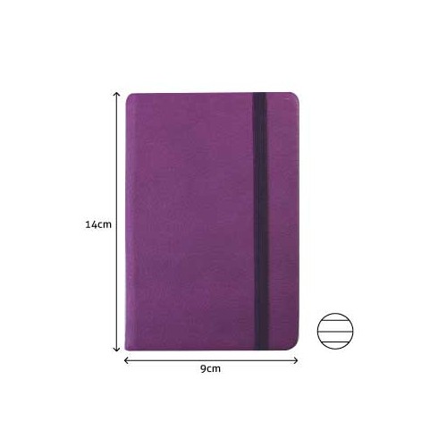 Bloco Notas Pautado 14x9cm Semi Pele Roxo 116 Flh agenda