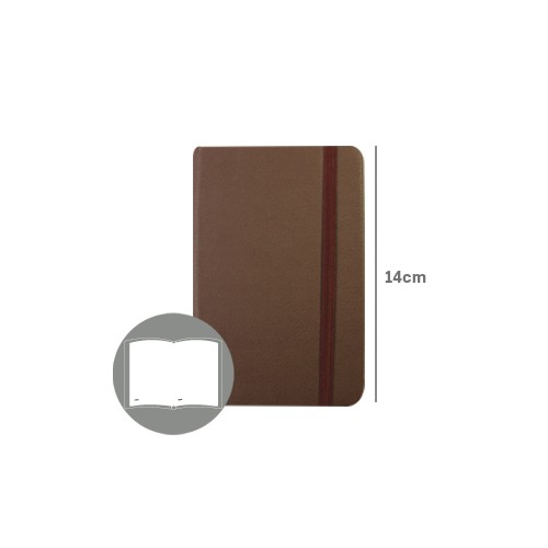 Bloco Notas Liso 14x9cm Semi Pele Castanho 116 Flh (agenda)